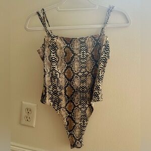 Snake Print Body Suit Size M